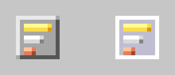 The sort button, three ingot bars from longest to shortest, normal and under the mouse.